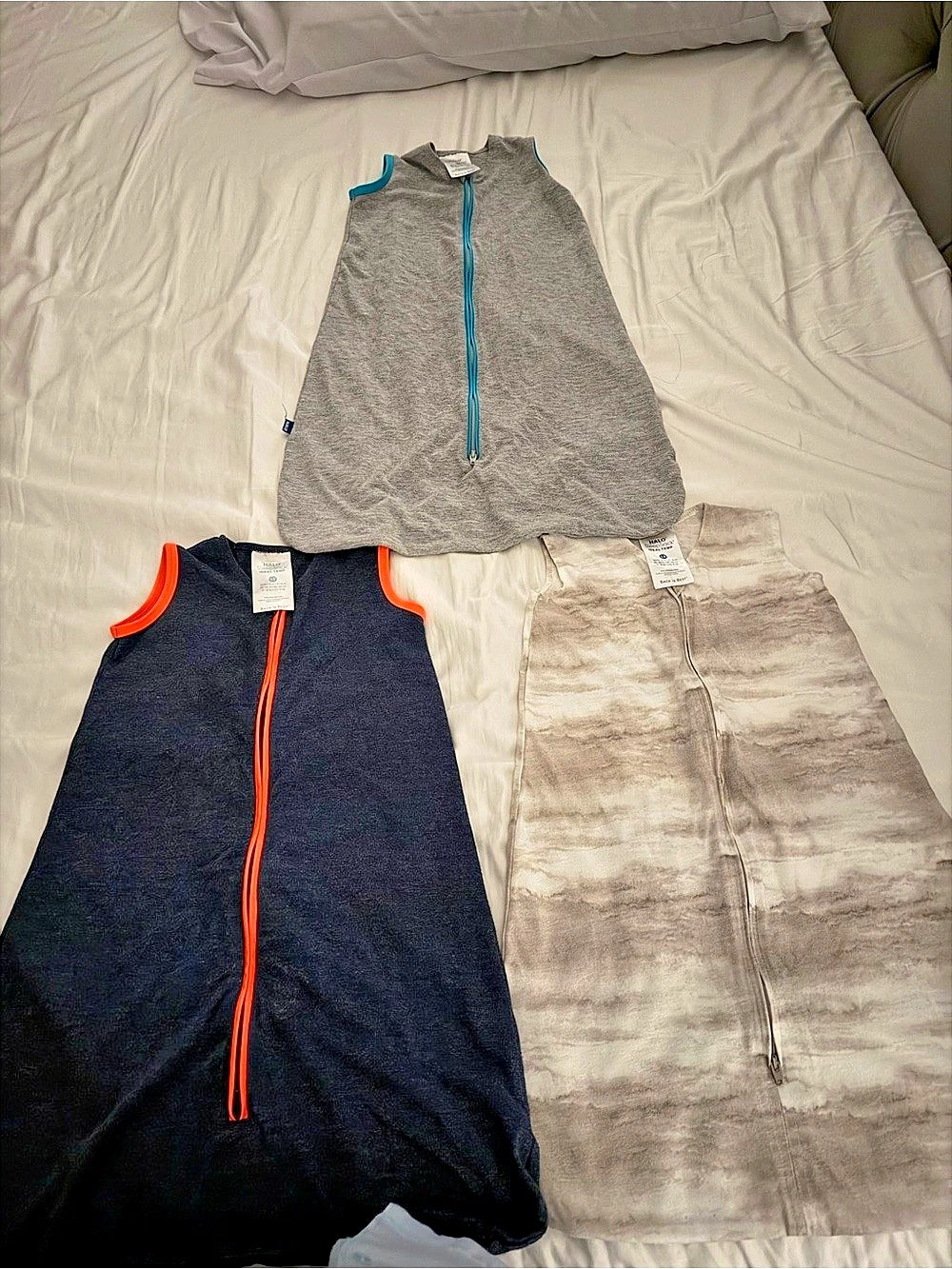HALO 3-Piece Gray & Black Sleep Sack Set Size Small 0-6 months